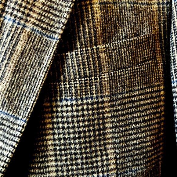 Regent Clothes Vintage Sport Coat Glen Plaid Windowpane Brown 42 43 44 Academia - Picture 3 of 15